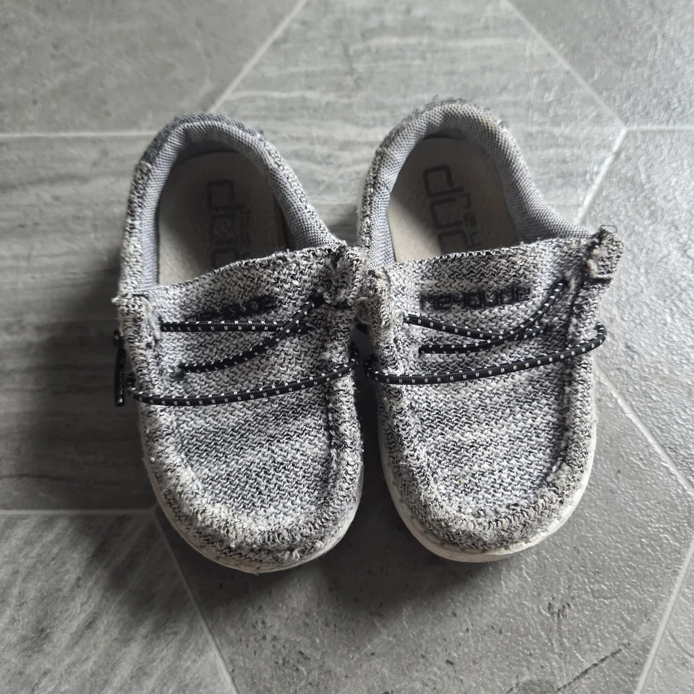 Children's Gray Hey Dude Slip-On Knit Shoes